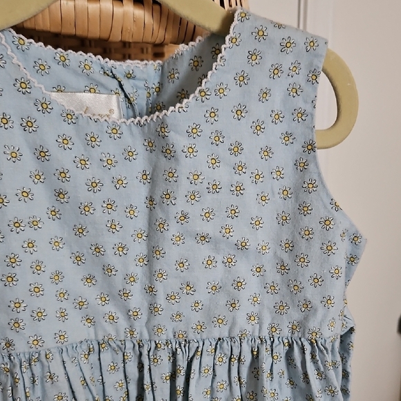 Strasburg Light Blue Floral Daisy Kids Dress - Picture 3 of 9